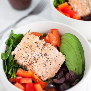 Mediterranean Salmon and Farro Buhhda Bowl