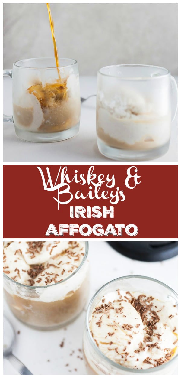 This Whiskey and Bailey's Irish Affogato is the ultimate sweet treat! It's the perfect blend of Irish and Italian decadence. This drink has ice cream, Irish whiskey, Bailiey's Irish cream, coffee, and chocolate. Seriously, what's not to love? This boozy dessert recipe has it all! Celebrate St. Patrick's Day with this boozy dessert cocktail! #ad @drizly #baileys #whiskey #affogato #stpatricksday #christmas Whiskey and Bailey's Irish Affogato #TheRusticFoodie