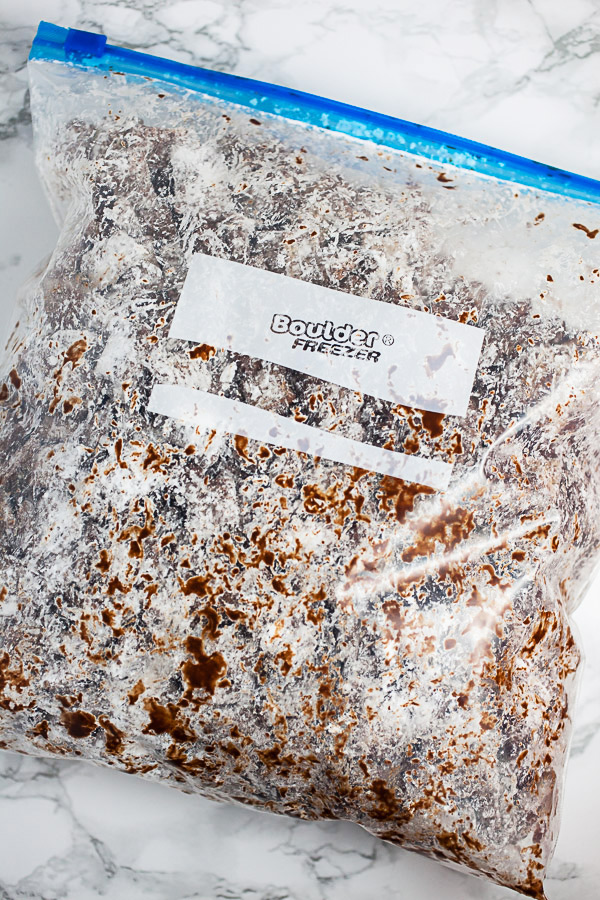 Puppy chow tossed with powdered sugar in heavy duty plastic freezer bag.