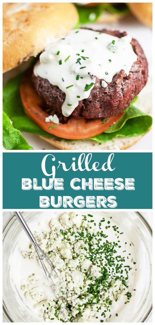 Grilled Burgers with Blue Cheese Sauce The Rustic Foodie®