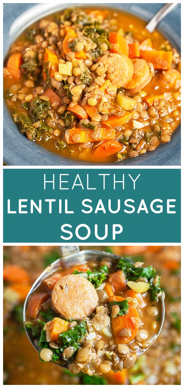 Lentil Kale Soup with Sausage The Rustic Foodie®