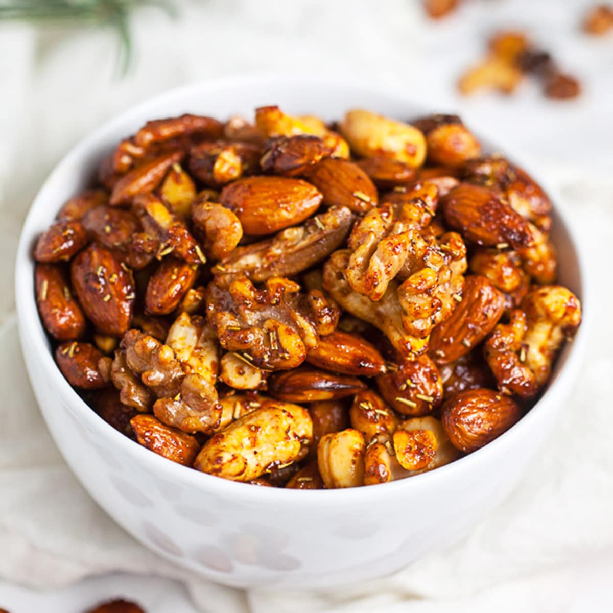 Roasted Mixed Nuts with Spiced Maple Glaze