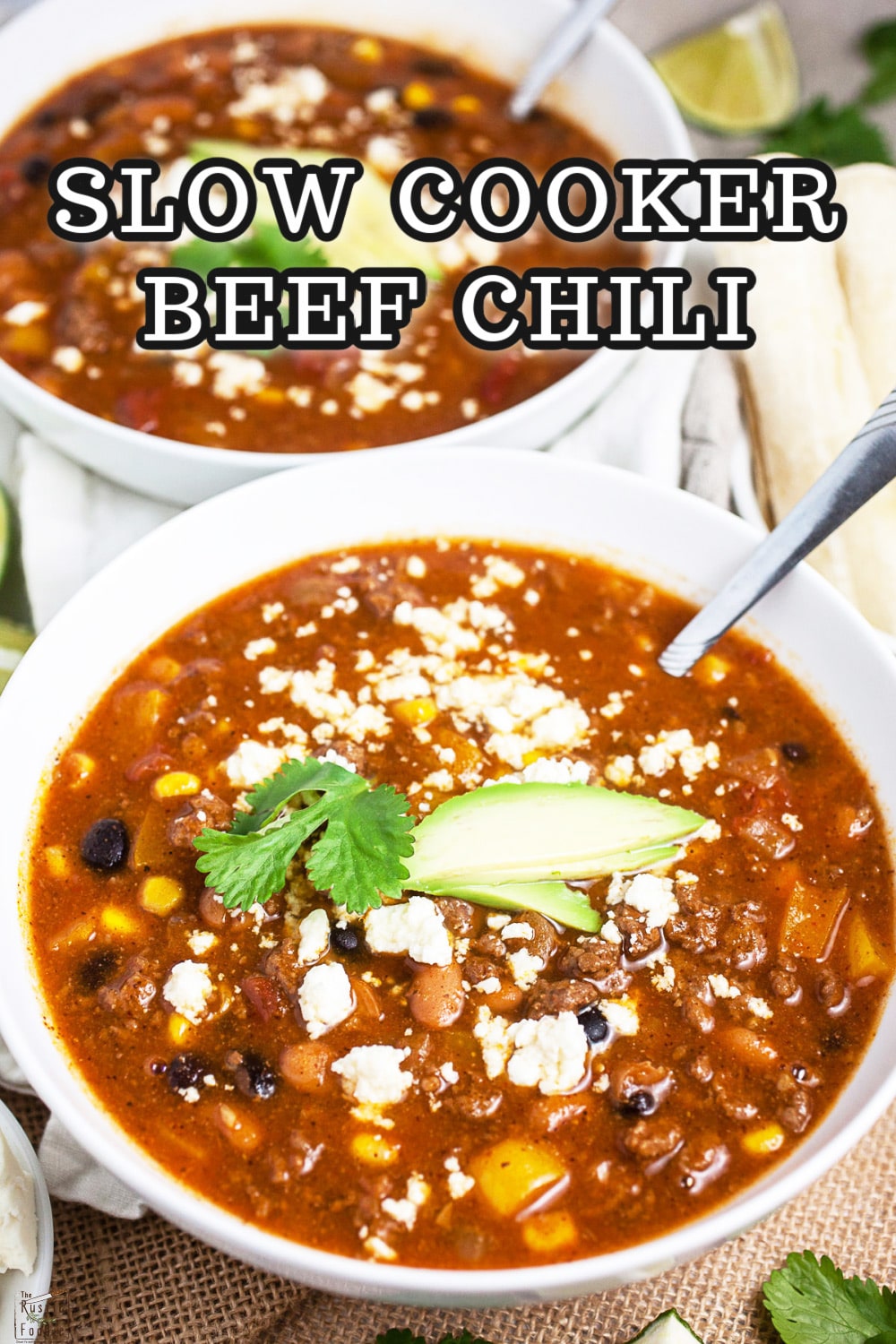 Ground Beef Chili (Slow Cooker Recipe) | The Rustic Foodie®