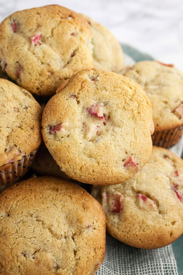 Gluten free sour cream muffins in serving bowl.