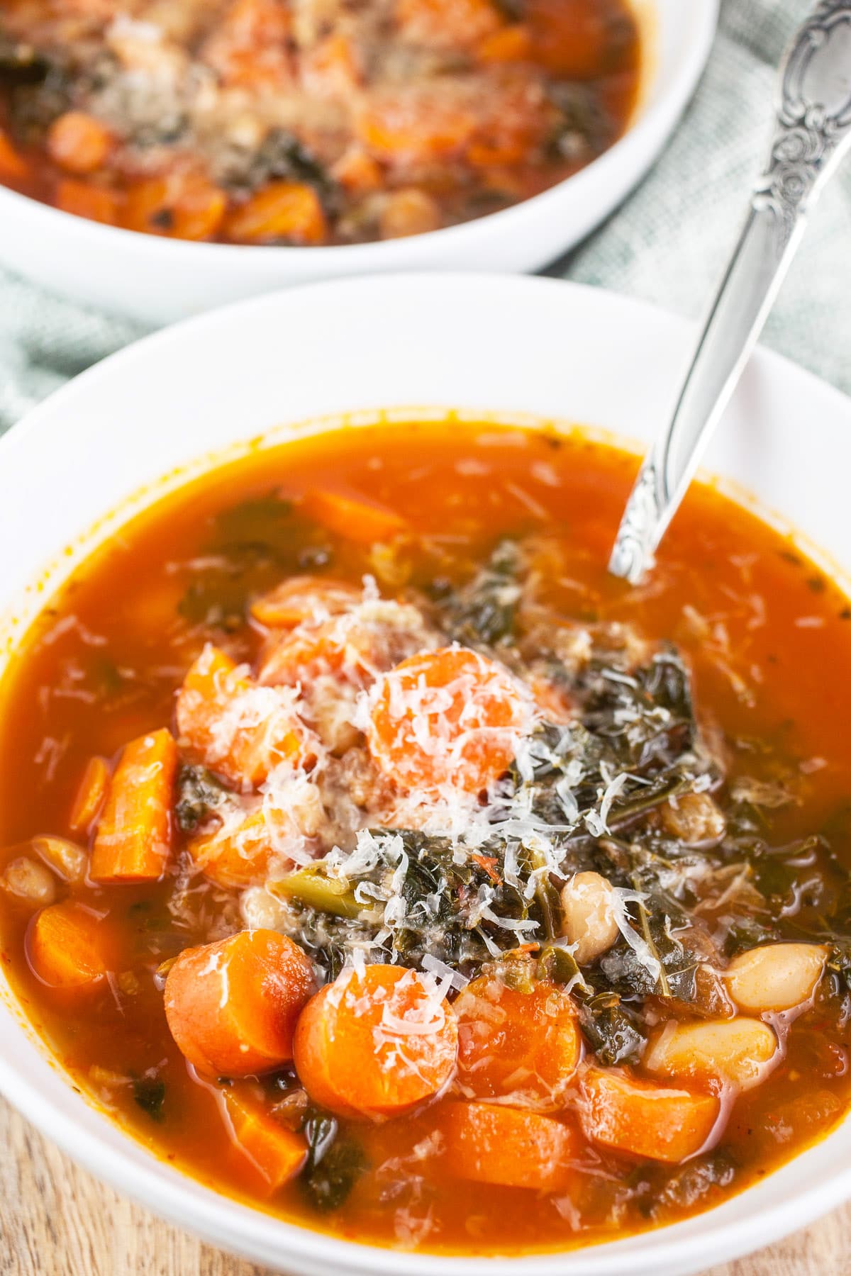 Cannellini Bean Kale Soup with Carrots | The Rustic Foodie®