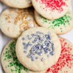 Crispy old fashioned sugar cookies with sprinkles.
