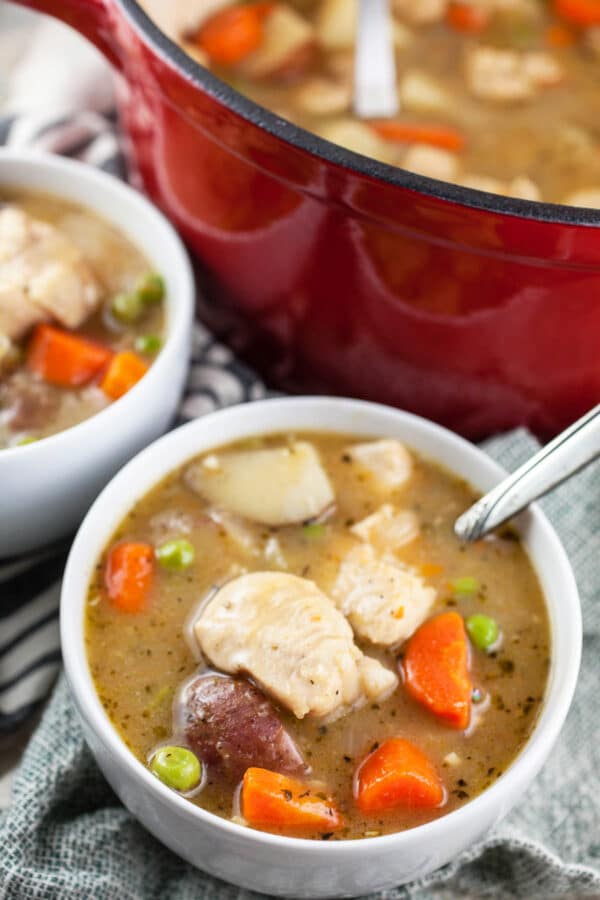 Gluten free Dutch oven chicken stew.