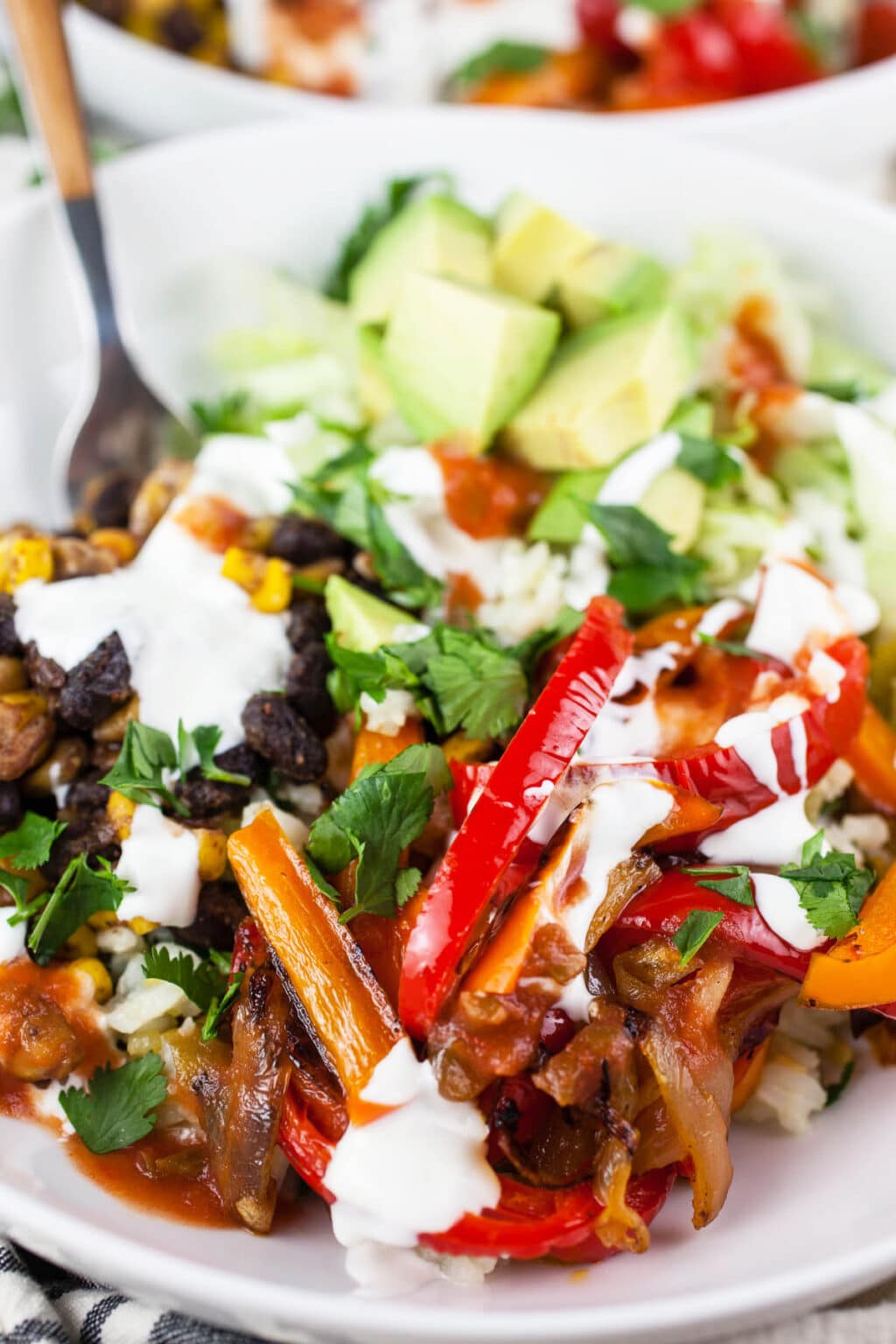 Vegetarian Fajita Bowl The Rustic Foodie®