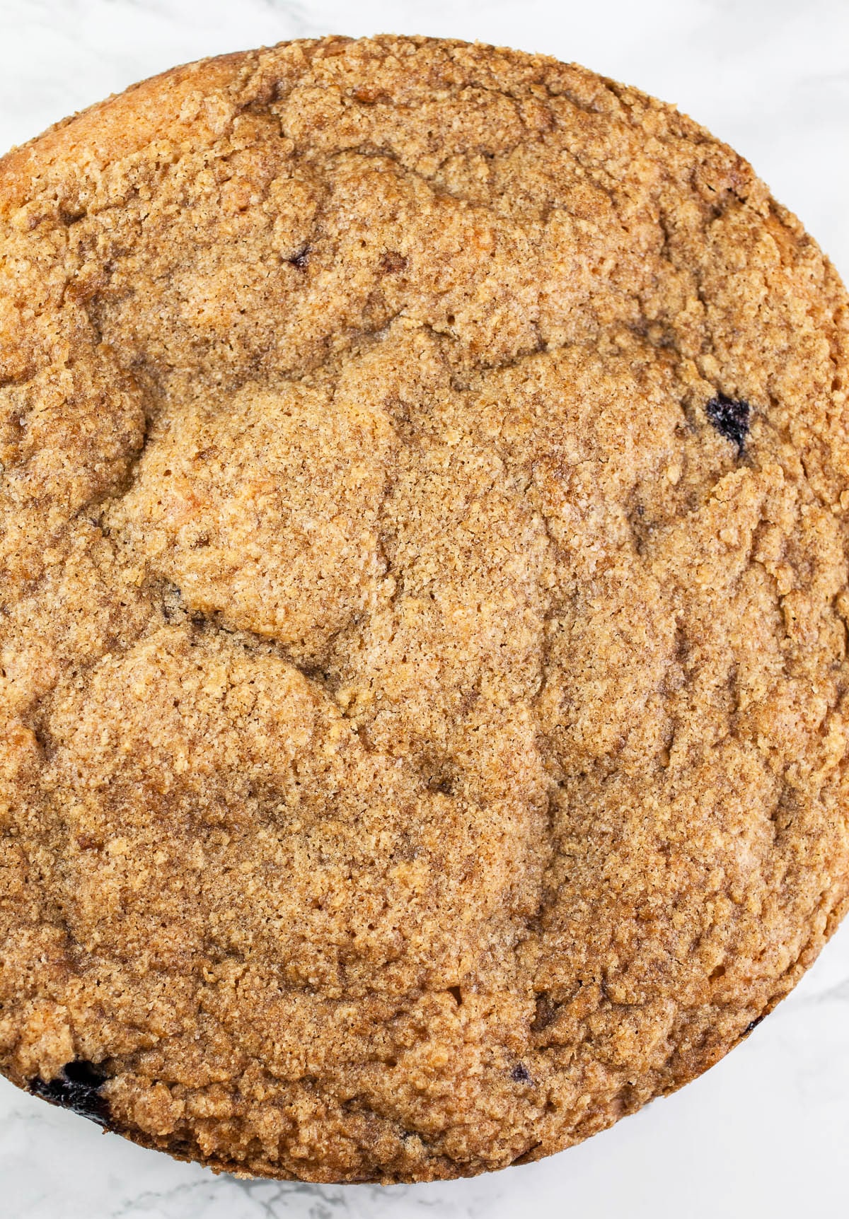 Baked blueberry buckle coffee cake.