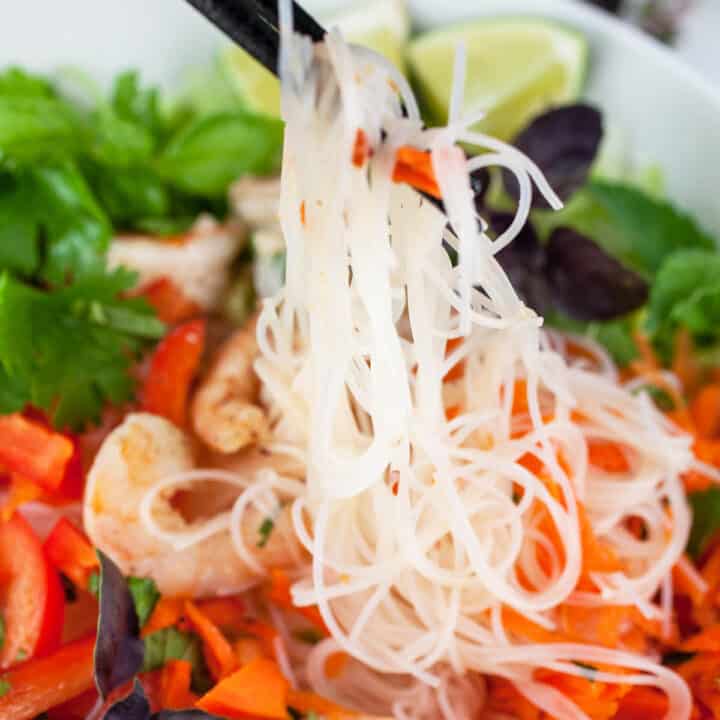 Vietnamese Shrimp Salad with Noodles | The Rustic Foodie®