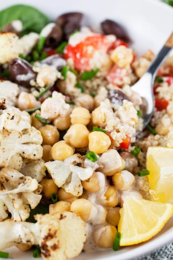 Mediterranean Chickpea Quinoa Bowl | The Rustic Foodie®