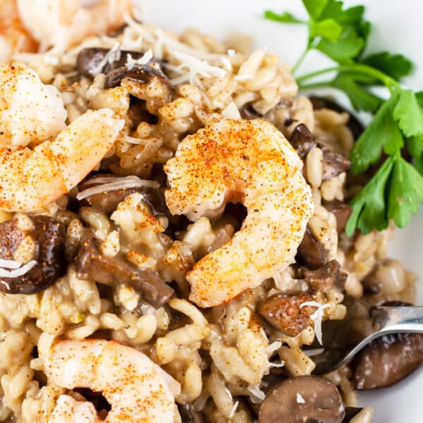 Mushroom Shrimp Risotto | The Rustic Foodie®