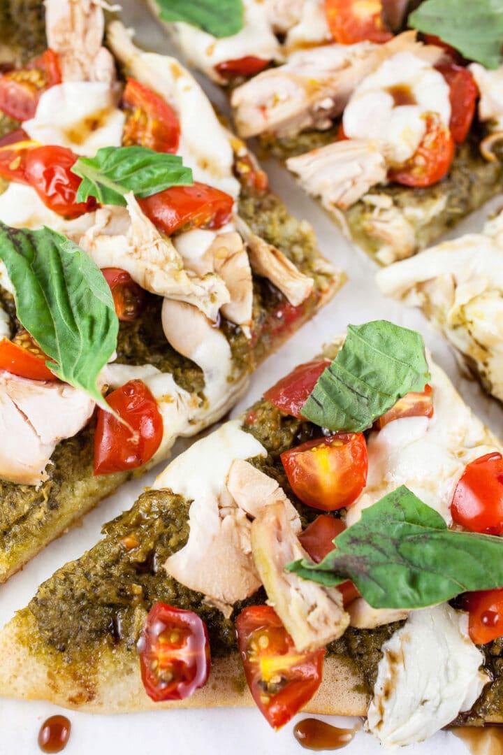 Chicken Pesto Flatbread Pizza The Rustic Foodie®