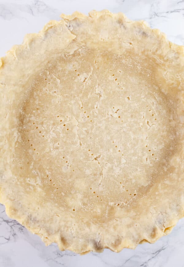 Par-baked gluten free pie crust.